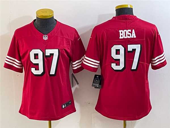 Women%27s San Francisco 49ers #97 Nick Bosa New Red Stitched Jersey(Run Small)